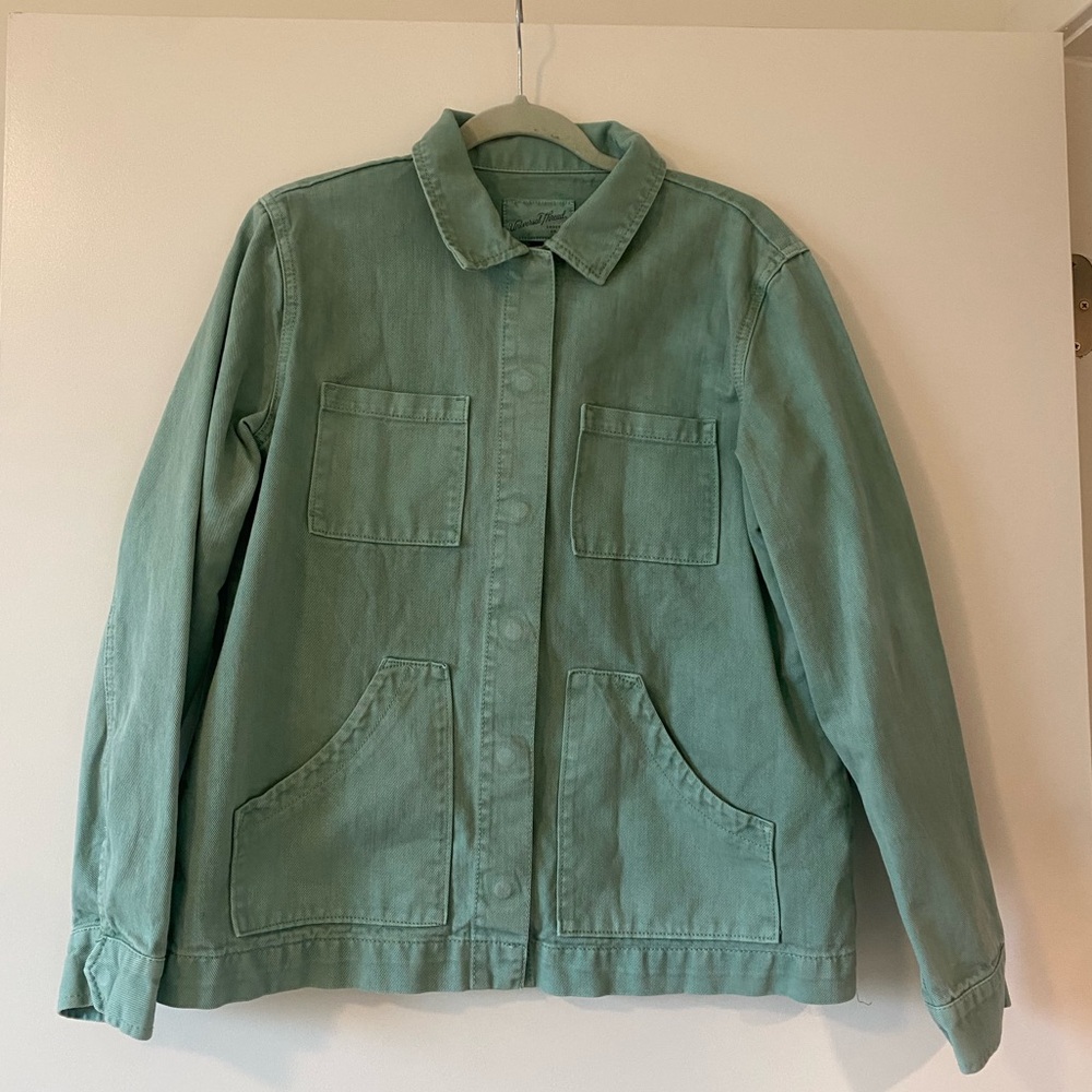 Universal Thread Green Denim Jacket Size Small - image 1